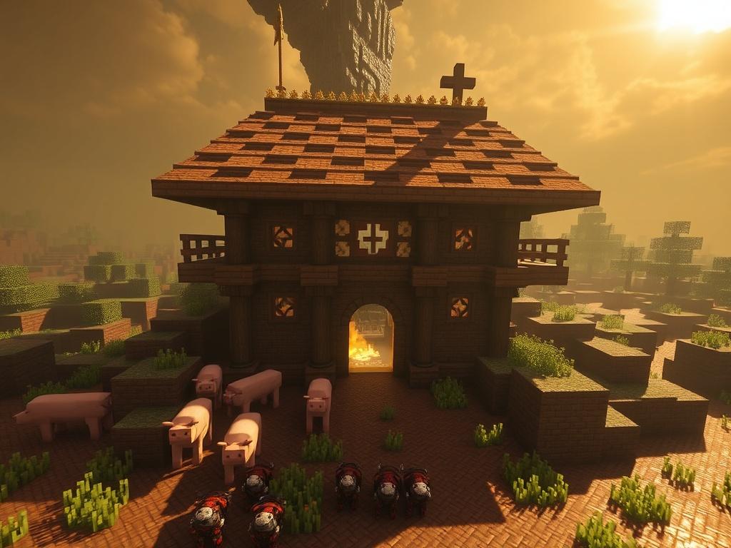 Ферма золота в аду: свинозомби, крыша Незера и порталные схемы