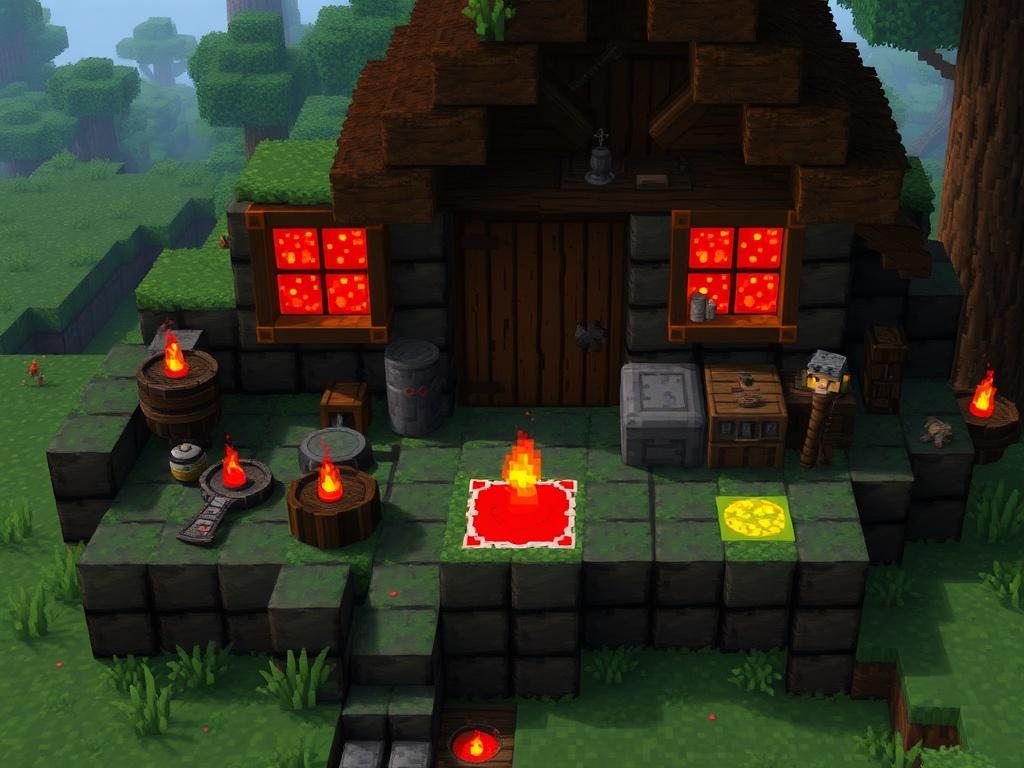 Ферма ведьм: редстоун, порох и светопыль из хижины. Редстоун-схема и механика сбора Ферма ведьм: редстоун, порох и светопыль из хижины. Редстоун-схема и механика сбора