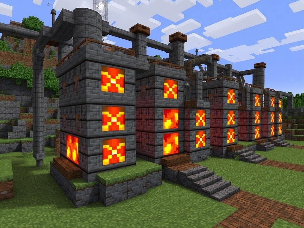 Супер-печь и автоплавка: промышленные массивы печей. Совместимость: Java и Bedrock Супер-печь и автоплавка: промышленные массивы печей. Совместимость: Java и Bedrock