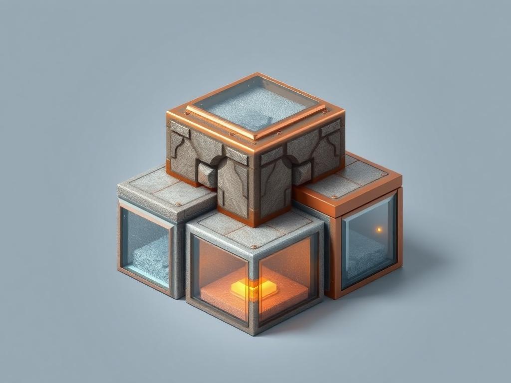 Автокрафт строительных блоков: камень, медь, стекло